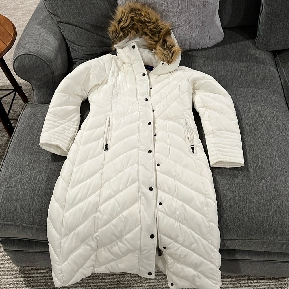 Madden Girl white long puffer coat